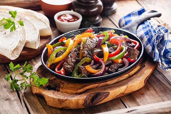 Mexican Fajitas con carne