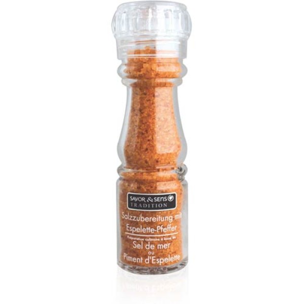SAVOR &amp; SENS Sea Salt Mill with Espelette Pepper