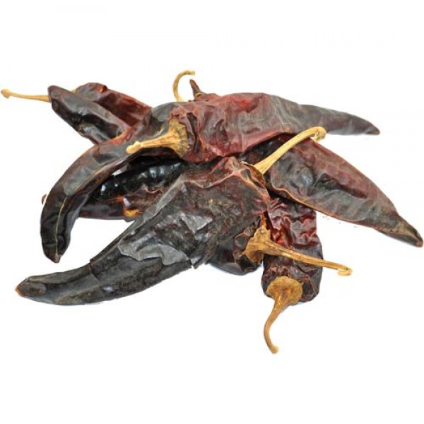 Whole dried red Anaheim chillies