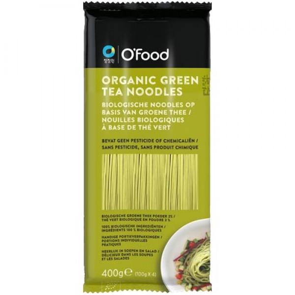 Organic green tea noodles